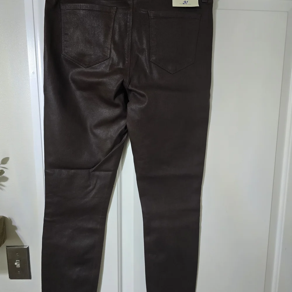 L'AGENCE Chocolate Leather Trousers - Picture 4 of 7